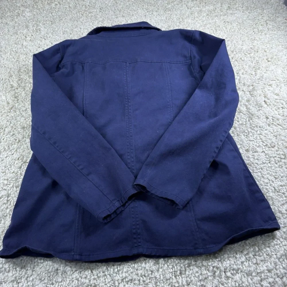 D & Co Denim‎ Jean Jacket Women's Size M Button Up Blazer Cotton Blend